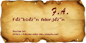 Fábián Adorján névjegykártya