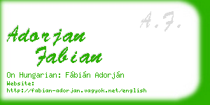 adorjan fabian business card